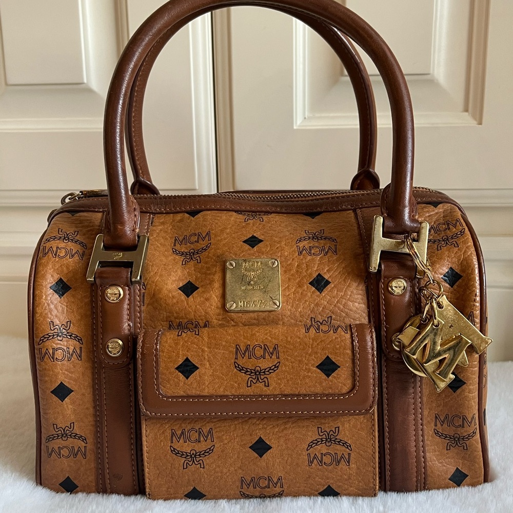 🚫SOLD🚫 Authentic MCM Boston Cognac Satchel